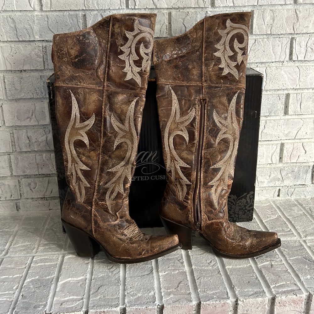 Dan Post Jilted over the knee western boots. Size 9